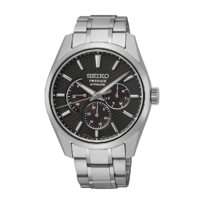 men's Seiko chronograph watches -SEIKO PRESAGE SPB307J1 SHARP EDGED "KUROTOBI" RUSSET AUTOMATIC MEN WATCH men's Seiko chronograph watches -SEIKO PRESAGE SPB307J1 SHARP EDGED "KUROTOBI" RUSSET AUTOMATIC MEN WATCH