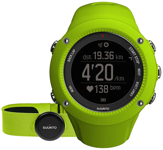 Mens Smart Watches ECG Monitoring-Suunto Watch Ambit3 Run Lime (HR)