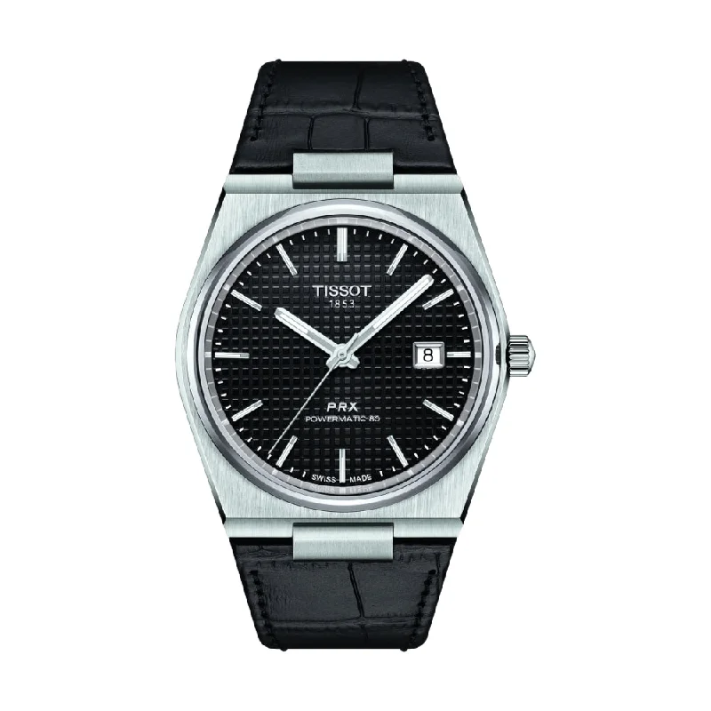 men's digital watches with kinetic style design -PRX Automatic Powermatic 80 40mm Black Dial on Strap