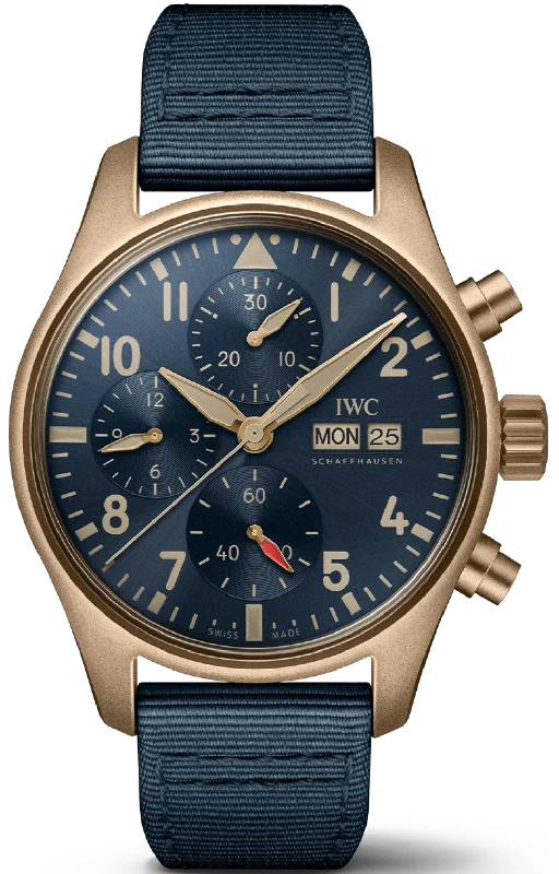 men's chronograph watches with scratch-resistant style design -IWC Pilots Chronograph 41 Bronze men's chronograph watches with scratch-resistant style design -IWC Pilots Chronograph 41 Bronze