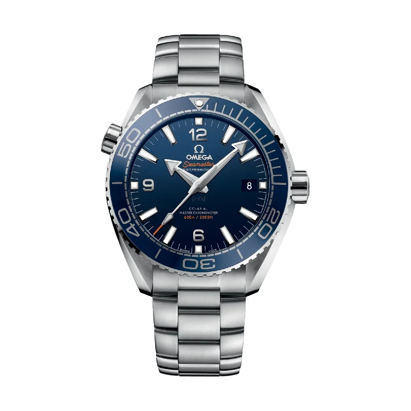 men's field watches with monogram engraving design -Seamaster Planet Ocean 600M Co-Axial Master Chronometer 43.5mm - Blue on Bracelet