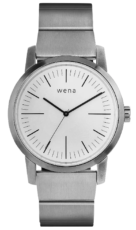 Mens Smart Watches Scratch Resistant-Wena Watch Wrist Pro With White Quartz Three Hands Face