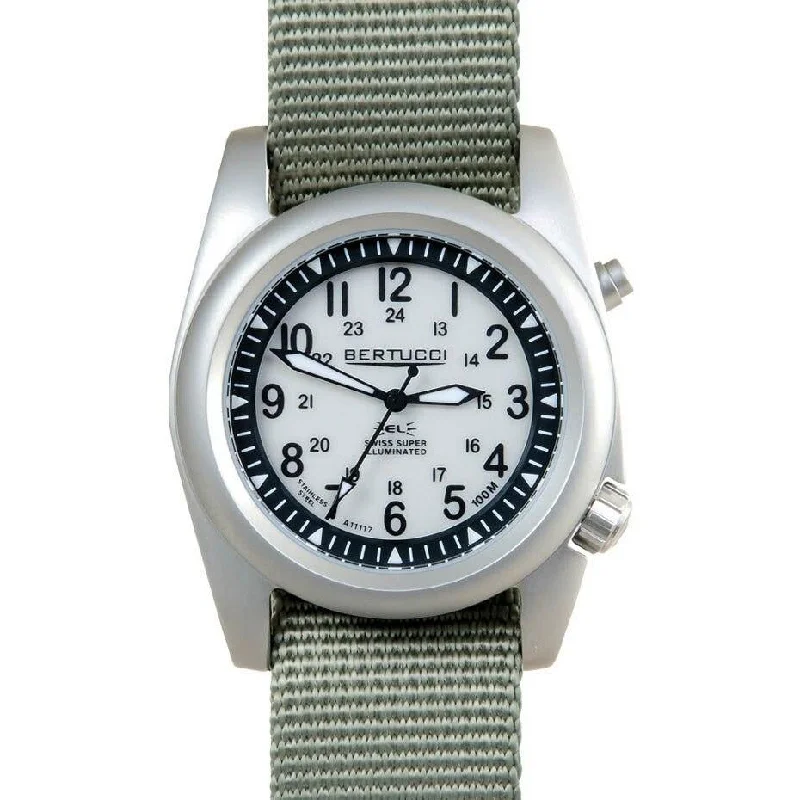 men's field watches with tritium design -Bertucci A-2SEL Super Illuminated Ghost Gray Drab Silver