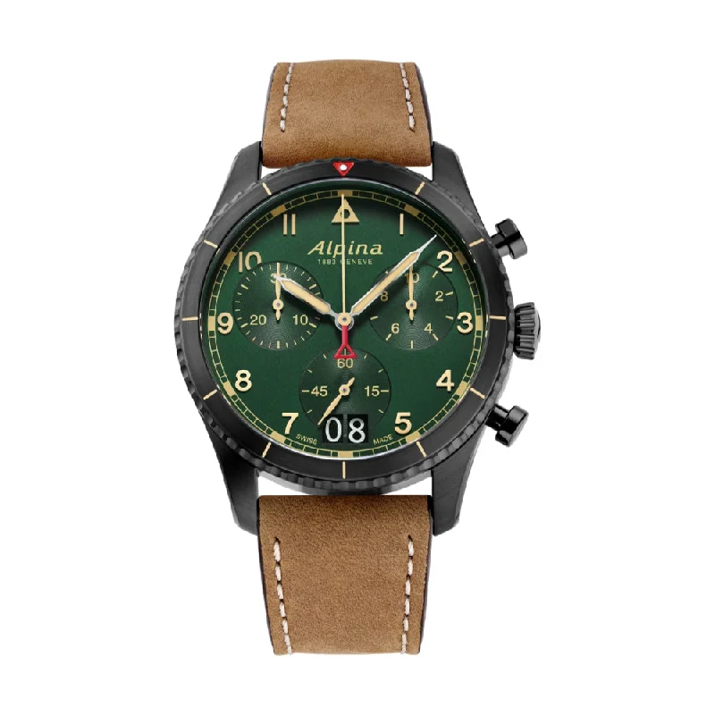 men's GMT watches with water-resistant design -STARTIMER PILOT QUARTZ CHRONOGRAPH BIG DATE GREEN men's GMT watches with water-resistant design -STARTIMER PILOT QUARTZ CHRONOGRAPH BIG DATE GREEN