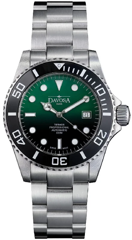 men's mechanical watches with moon phase display function -Davosa Ternos Professional Mountain Lake