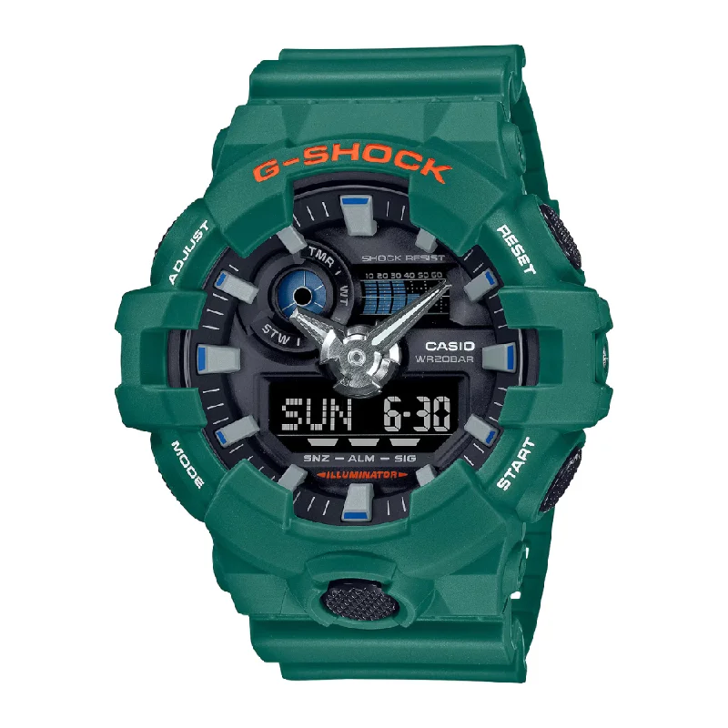men's digital watches with tide style design -CASIO G-SHOCK GA-700SC-3ADR STANDARD ANALOG-DIGITAL GREEN WATCH