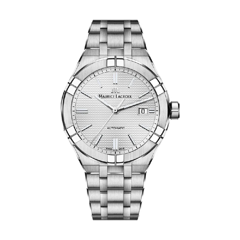 men's digital watches with personalized engraving display -AIKON Automatic Silver Dial men's digital watches with personalized engraving display -AIKON Automatic Silver Dial