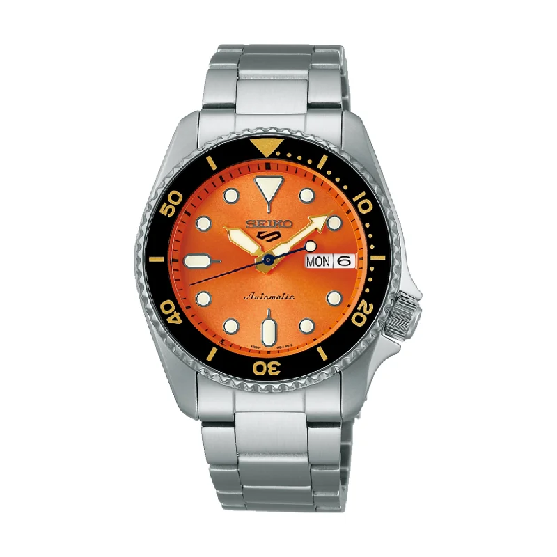 men's Seiko GMT watches -SEIKO 5 SPORTS SRPK35K1 SKX MIDI ORANGE MEN WATCH