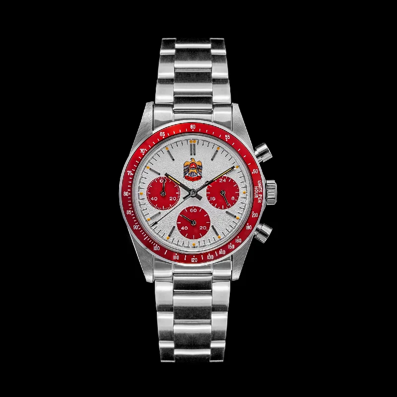 White Dial - Red Bezel