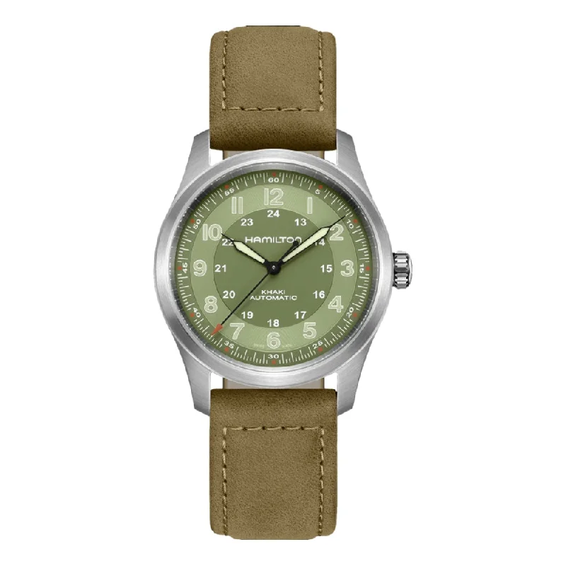 men's pilot watches with convex design -Khaki Field Titanium Auto 42mm