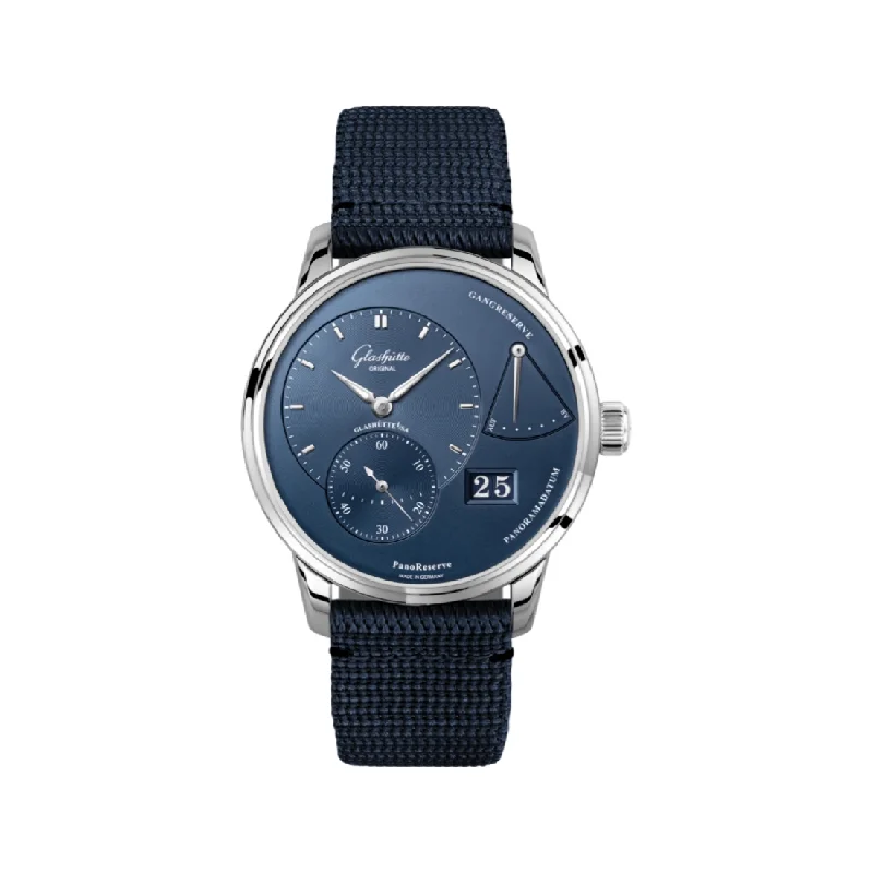 men's field watches for sailing -PanoReserve Galvanized Blue 40mm - Stainless Steel on Strap