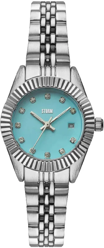 women's Storm date magnifier watches -Storm Roxin Crystal Aqua