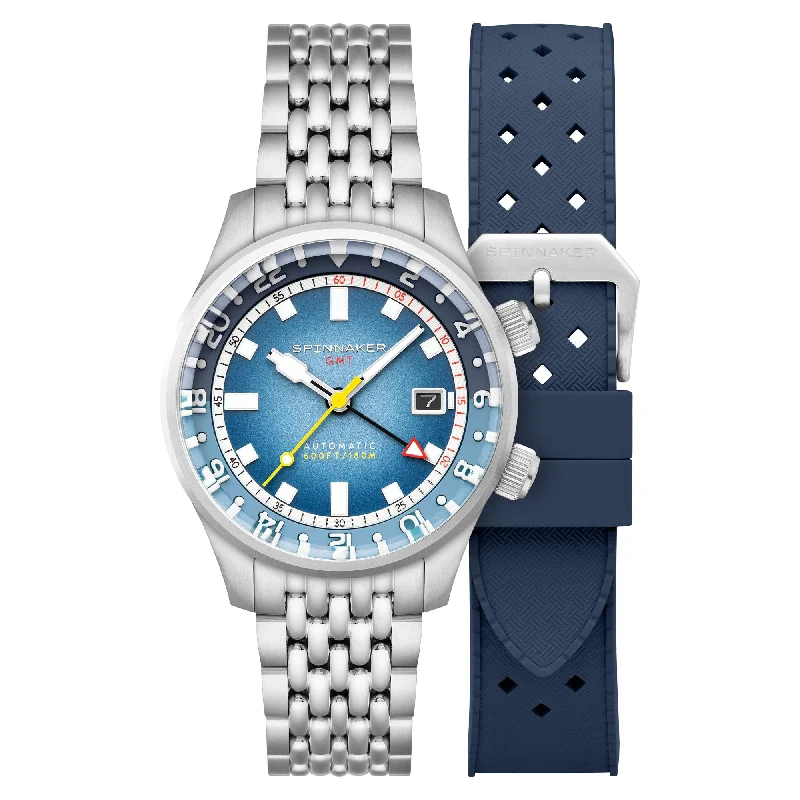 men's skeletonized watches for distinguished professionals -Spinnaker Bradner GMT Automatic Blue Alps men's skeletonized watches for distinguished professionals -Spinnaker Bradner GMT Automatic Blue Alps