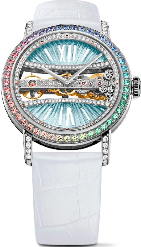 women's Corum water-resistant watches -Corum Goldem Bridge 39 White Gold Diamonds