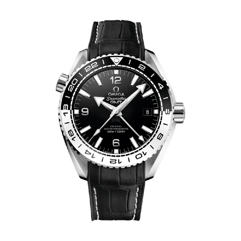 men's dive watches with tide indicator -Seamaster Planet Ocean 600M Co-Axial Master Chronometer GMT 43.5 mm - Black on Strap
