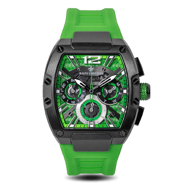 men's mechanical watches with rugged design -The Intrepid Sport - Lime Green