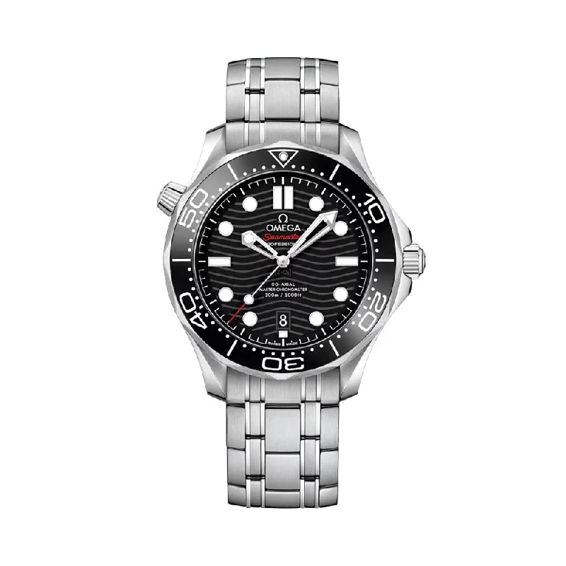 watch-and-tie combos-Seamaster Diver 300M Co-Axial Master Chronometer 42mm - Black on Bracelet watch-and-tie combos-Seamaster Diver 300M Co-Axial Master Chronometer 42mm - Black on Bracelet