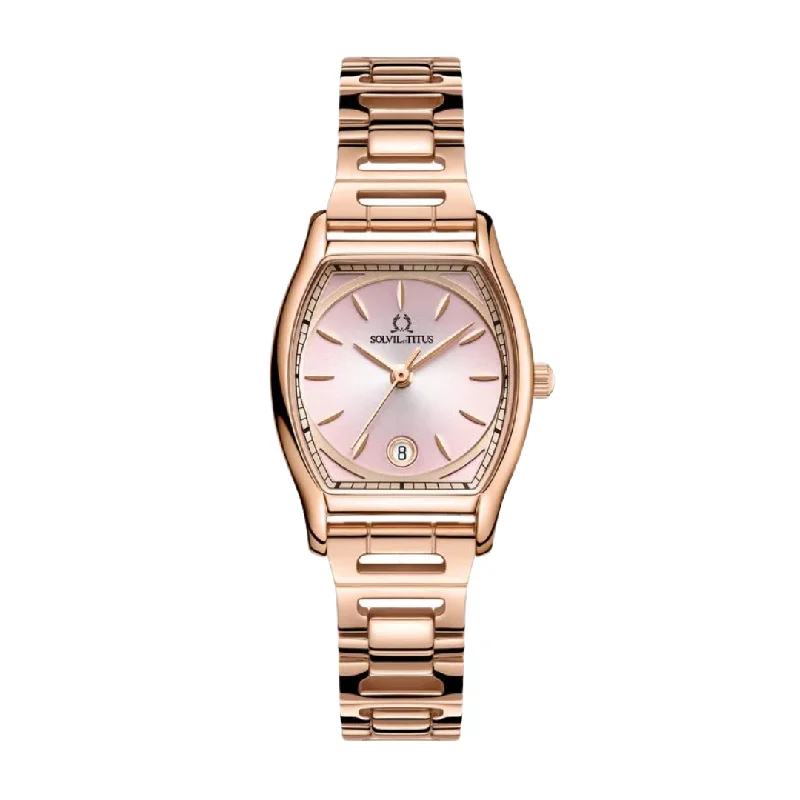 women's mechanical watches with scratch-resistant design -SOLVIL ET TITUS BARISTA W06-03326-009 3 HANDS DATE QUARTZ WOMEN WATCH
