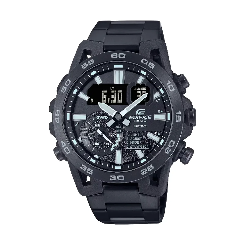 men's Cartier domed watches -CASIO EDIFICE ECB-40BK-1ADF SOSPENSIONE MEN WATCH