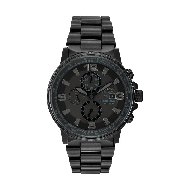 men's GMT watches for experienced travelers -NIGHTHAWK BLACK PVD
