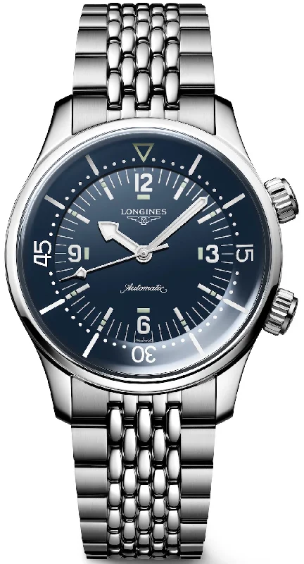 men's dive watches with C3 SuperLuminova hands -Longines Legend Diver Mens