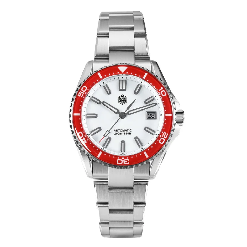White Dial - Red Bezel