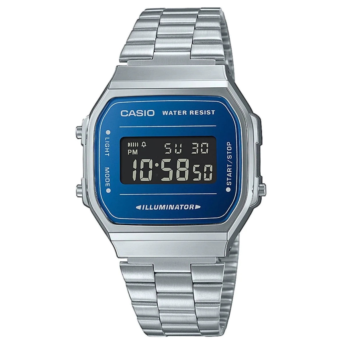 Unisex French Made Style Watches-Casio Vintage Unisex Silver Watch A168WEM-2BEF