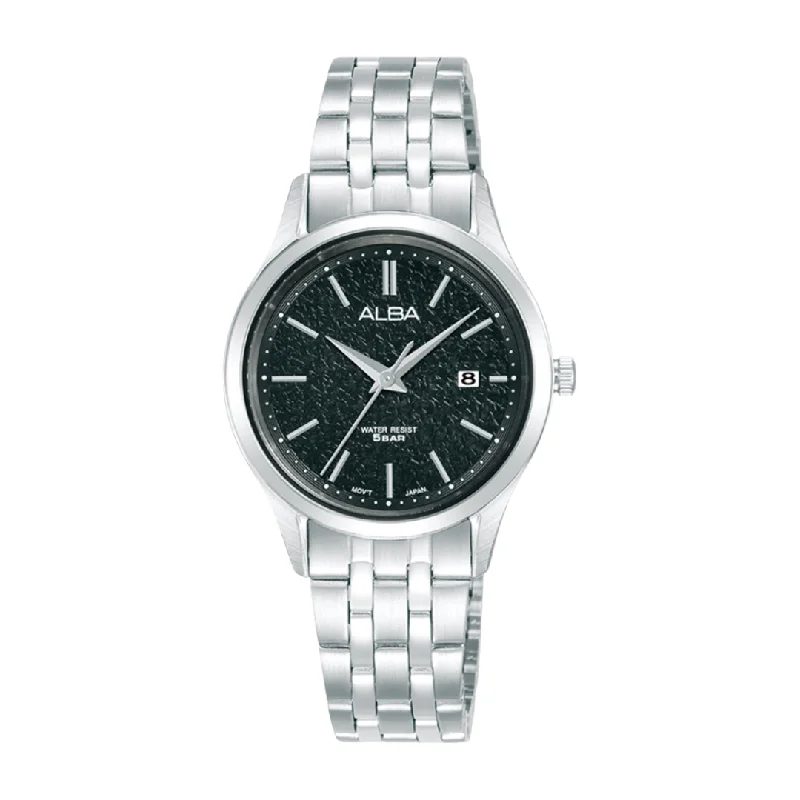 women's mechanical watches with hand-wound display -ALBA AH7BR9X PRESTIGE QUARTZ 3 HANDS DATE WOMEN WATCH