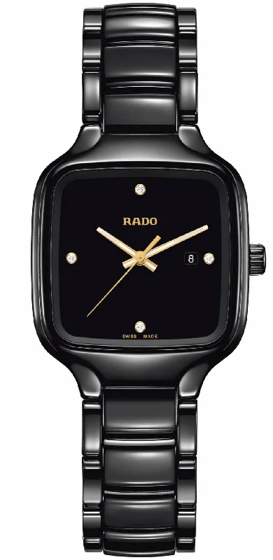 Rado women's watches with elegant hour markers-​Rado Watch True Square J Black L