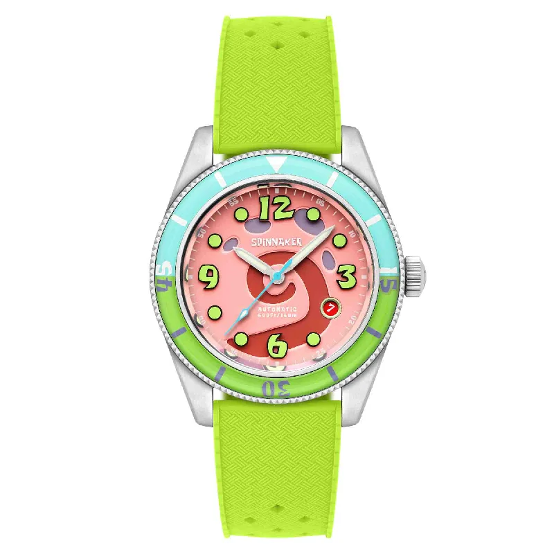 premium quality men's skeletonized watches for collectors -Spinnaker Fleuss Automatic Spongebob Squarepants Conch Street Pink Gary Limited Edition