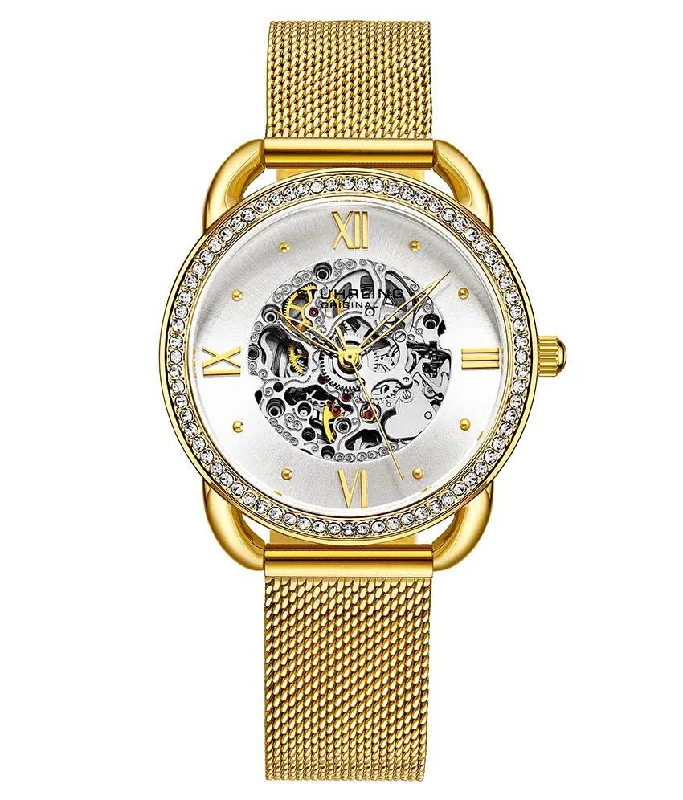 Silver Dial / Gold Case / Gold Stainless Steel Bracelet Gold Layered Foldover Buckle