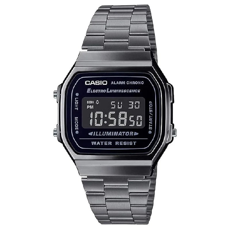 Unisex Seasonal Style Watches-Casio Watch Digital Vintage Gunmetal Grey Black A168WGG-1BDF Unisex Seasonal Style Watches-Casio Watch Digital Vintage Gunmetal Grey Black A168WGG-1BDF