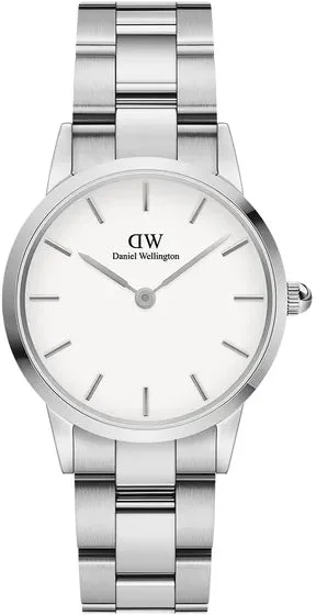 women's mechanical watches with kinetic display function -Daniel Wellington Watch Iconic Link White 28mm