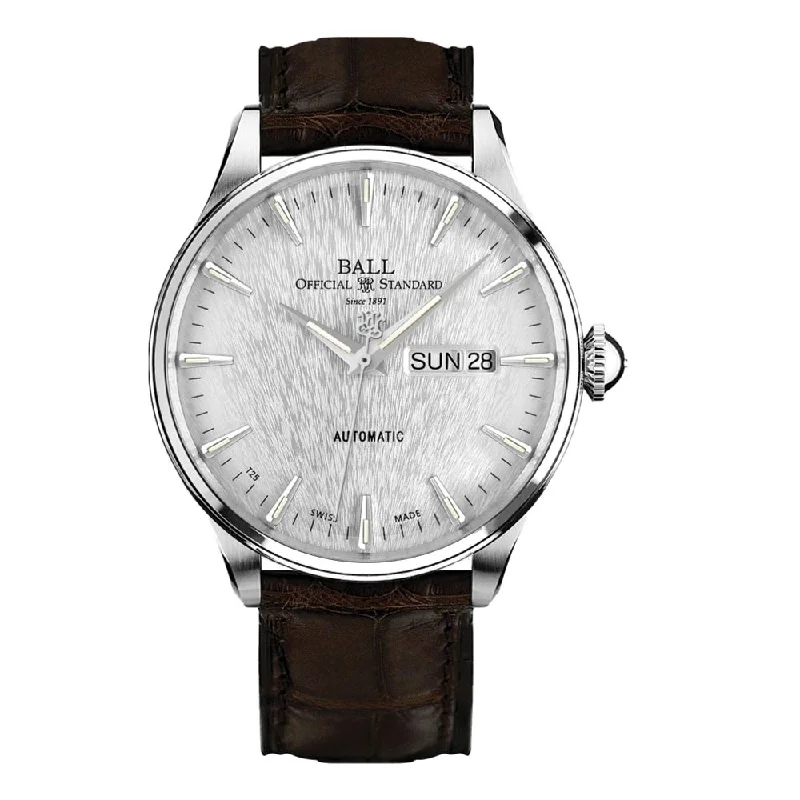 men's GMT watches for private pilots -Trainmaster Eternity Silver