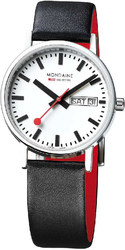 Comfortable Women Mondaine watches for daily use -Mondaine Watch Classic SBB Day Date D