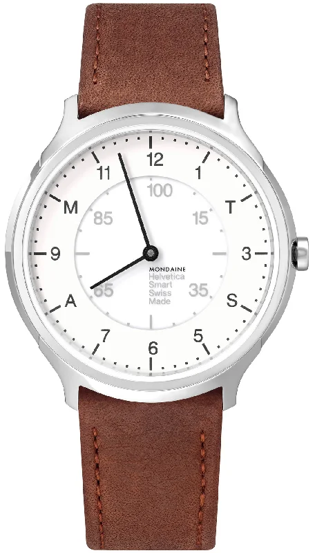 Mens Smart Watch Bands-Mondaine Watch Helvetica No.1 Regular Smartwatch