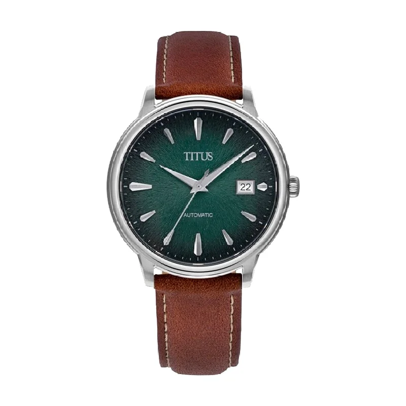 men's mechanical watches with date magnifier design -SOLVIL ET TITUS THE DAWN W06-03247-007 3 HANDS DATE MECHANICAL MEN WATCH