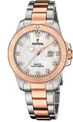 women's mechanical watches for professionals -Festina Three Hands Date Ladies