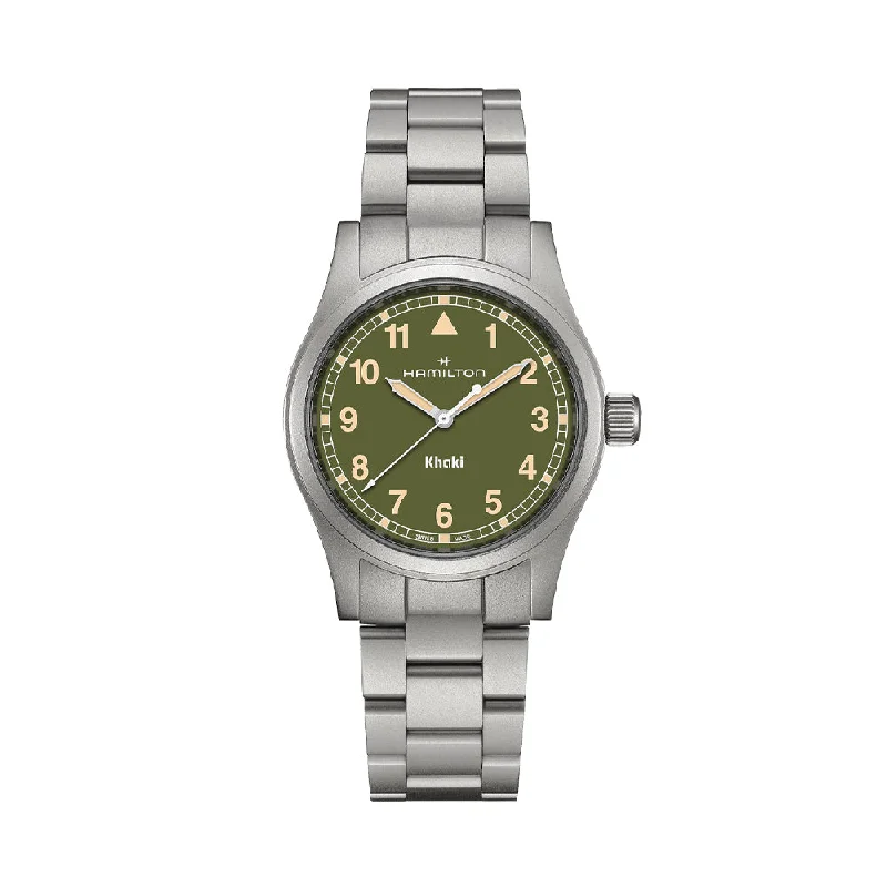 men's dive watches for kayaking -Khaki Field Quartz 38mm - Green on Bracelet