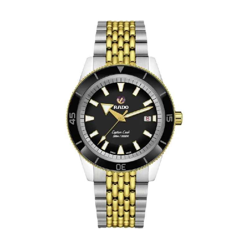 finance-sector watches-Captain Cook Automatic 42mm Two-Tone Yellow Gold-Tone