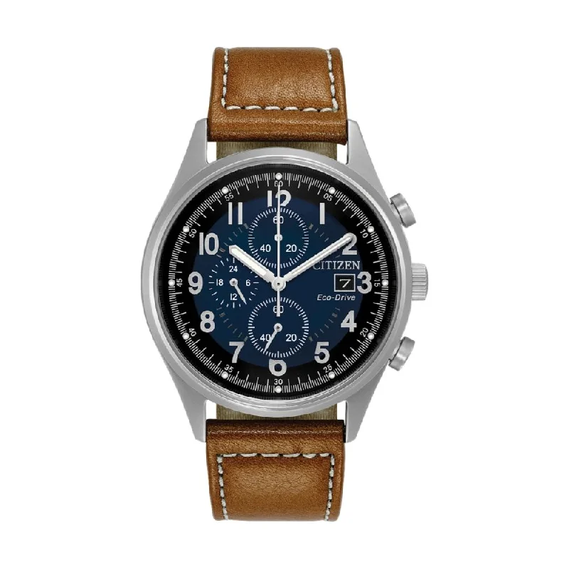men's chronograph watches with anti-reflective design -CHANDLER CHRONO BLUE DIAL