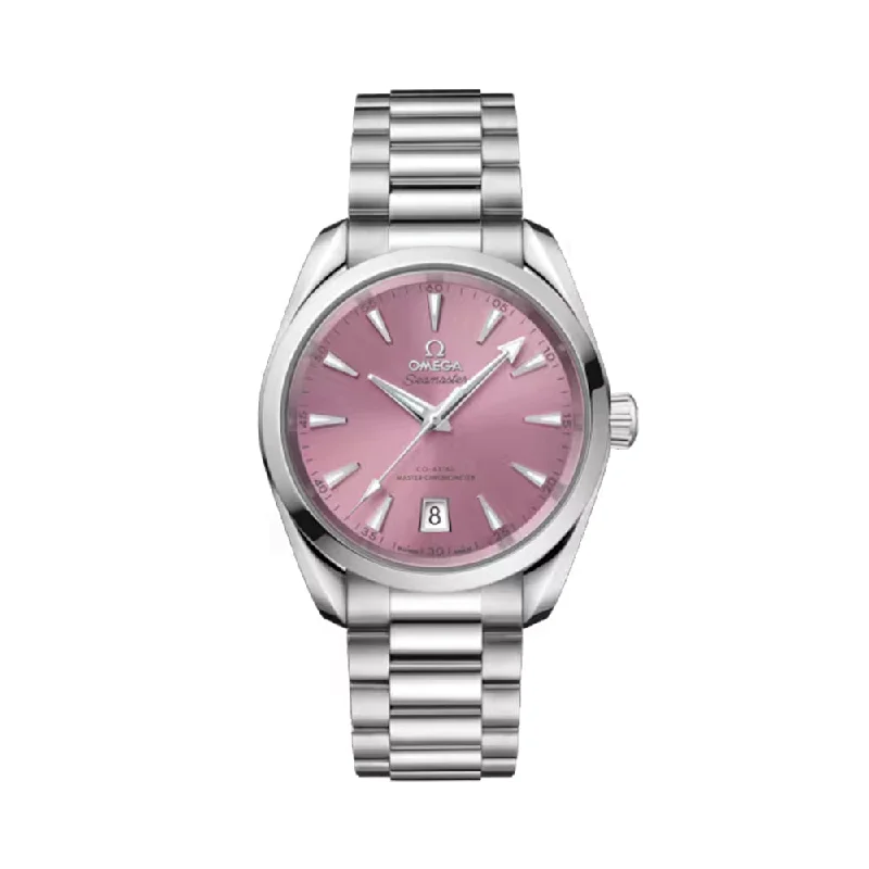 men's GMT watches with interchangeable straps -Seamaster Aqua Terra Shades Co-Axial Master Chronometer 38mm - Shell Pink on Bracelet men's GMT watches with interchangeable straps -Seamaster Aqua Terra Shades Co-Axial Master Chronometer 38mm - Shell Pink on Bracelet