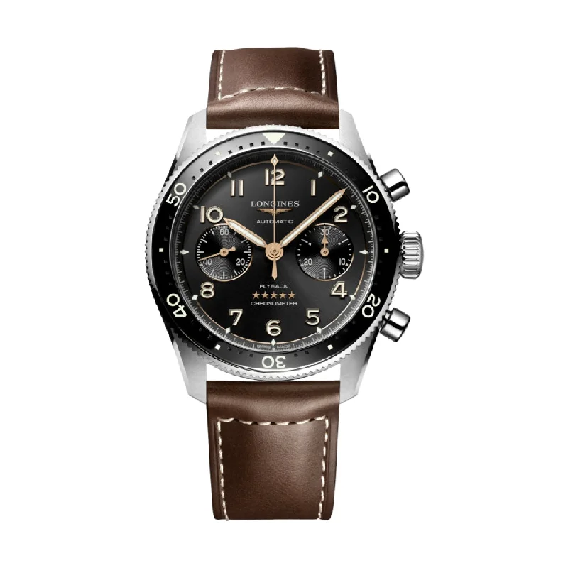 men's digital watches with concave style design -Spirit Flyback Black Dial, 42mm