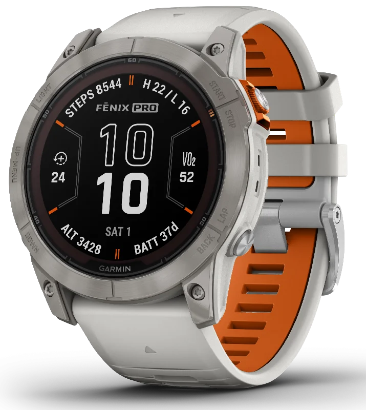 Mens Smart Watches Notification Alerts-Garmin Fenix 7X Pro Sapphire Solar Titanium D
