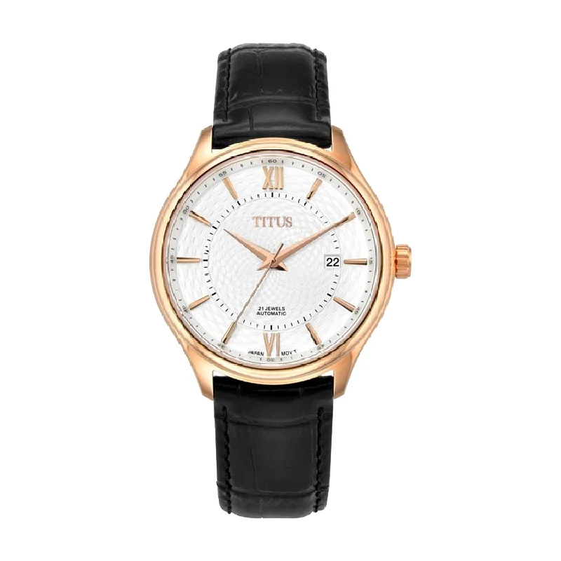 men's mechanical watches with manual design -SOLVIL ET TITUS SILVERLIGHT W06-03229-006 3 HANDS DATE MECHANICAL MEN WATCH