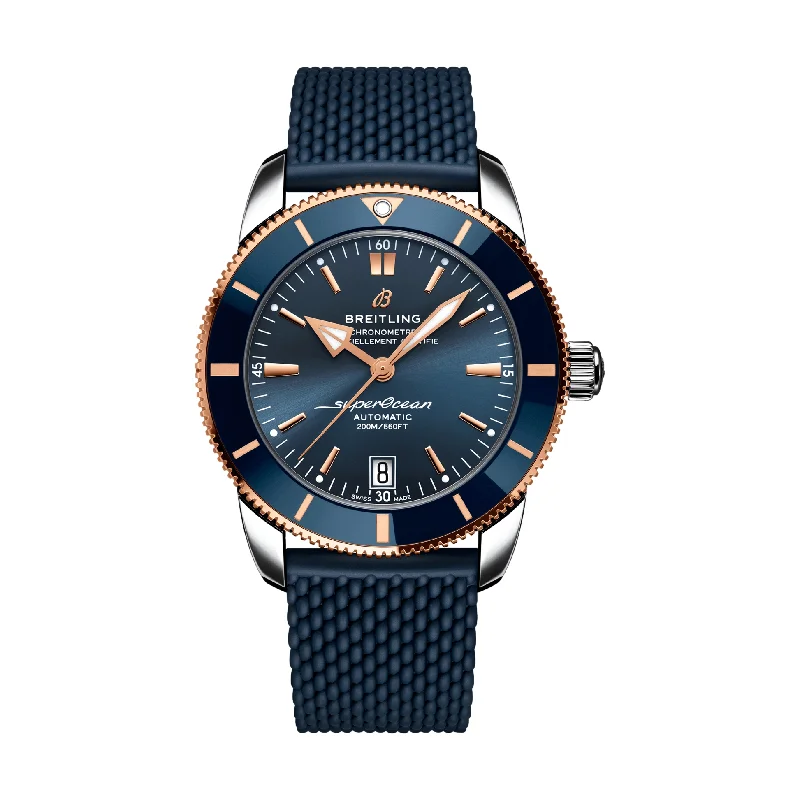 men's pilot watches with durable style design -Superocean Heritage B20 Automatic 42mm Stainless Steel & 18k Red Gold - Blue