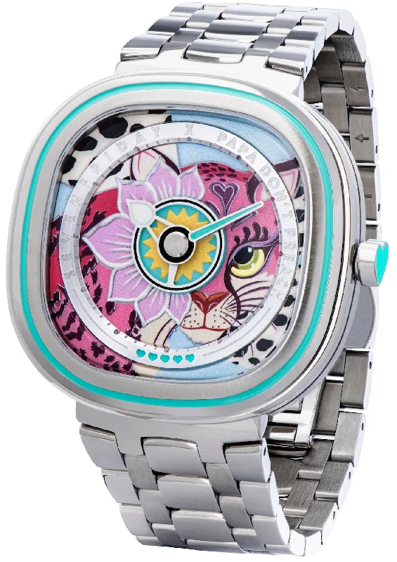 women's mechanical watches with special edition display function -SevenFriday SF-C1/01 Papa Don't Preach