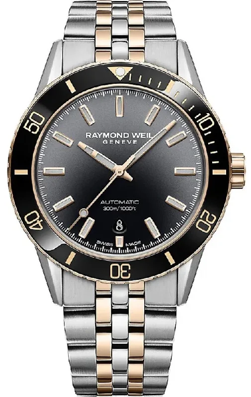 men's mechanical watches with day-night design -Raymond Weil Freelancer Mens