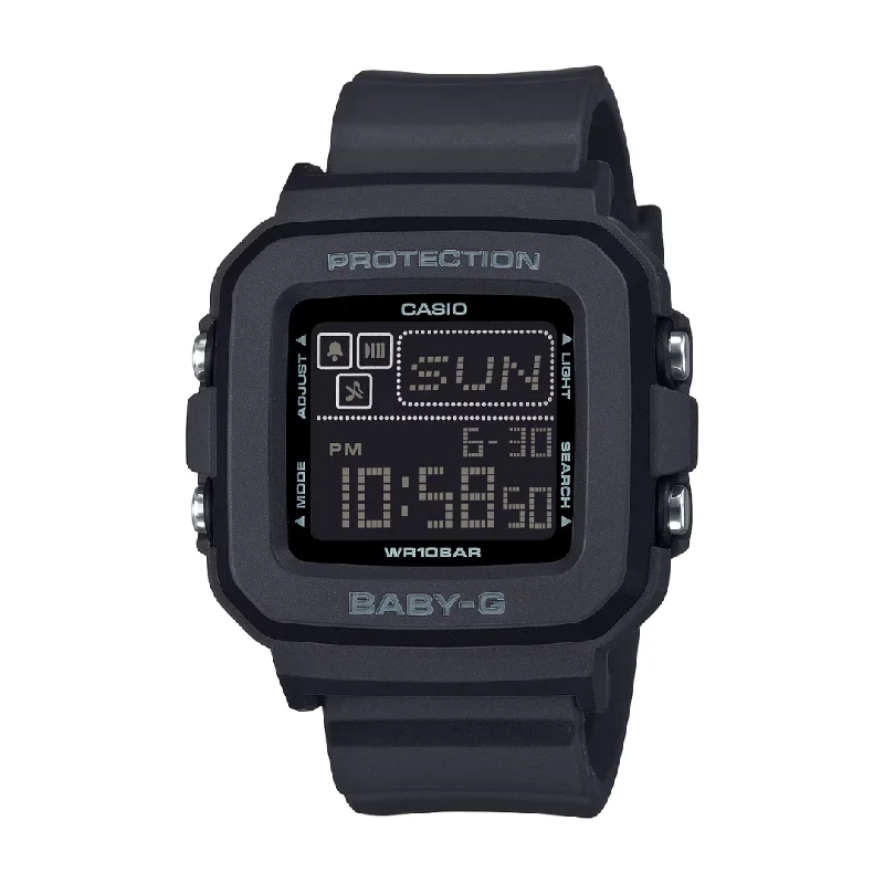 women's Casio with interchangeable straps -CASIO BABY-G BGD-10-1DR DIGITAL BLACK WATCH