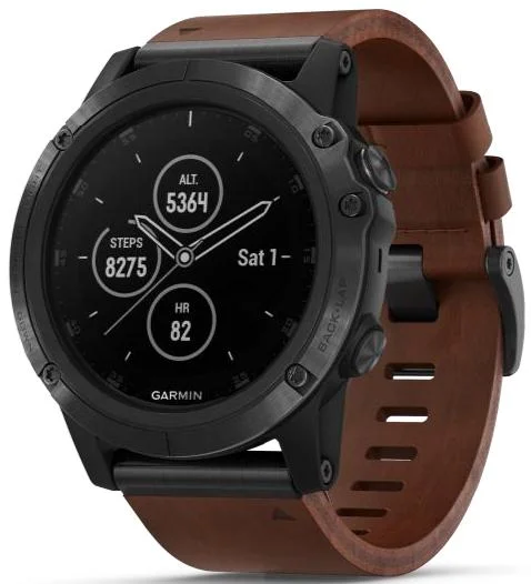Mens Smart Watches Deep Sleep Tracking-Garmin Watch Fenix 5X Plus Sapphire Slate Grey Brown Leather Band D Mens Smart Watches Deep Sleep Tracking-Garmin Watch Fenix 5X Plus Sapphire Slate Grey Brown Leather Band D